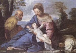 Simone Cantarini,Called Il Pesarese Rest on the Flight into Egypt (mk05) Norge oil painting art